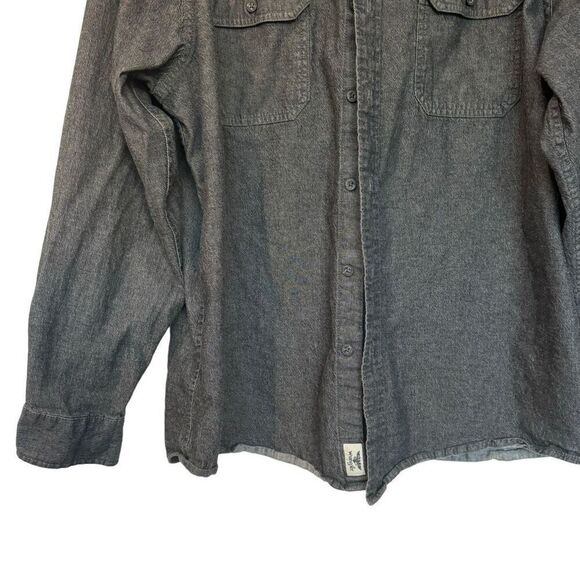 🔥4/$25 Wrangler Men’s Top Gray Long Sleeve Button Down XL - Picture 3 of 8